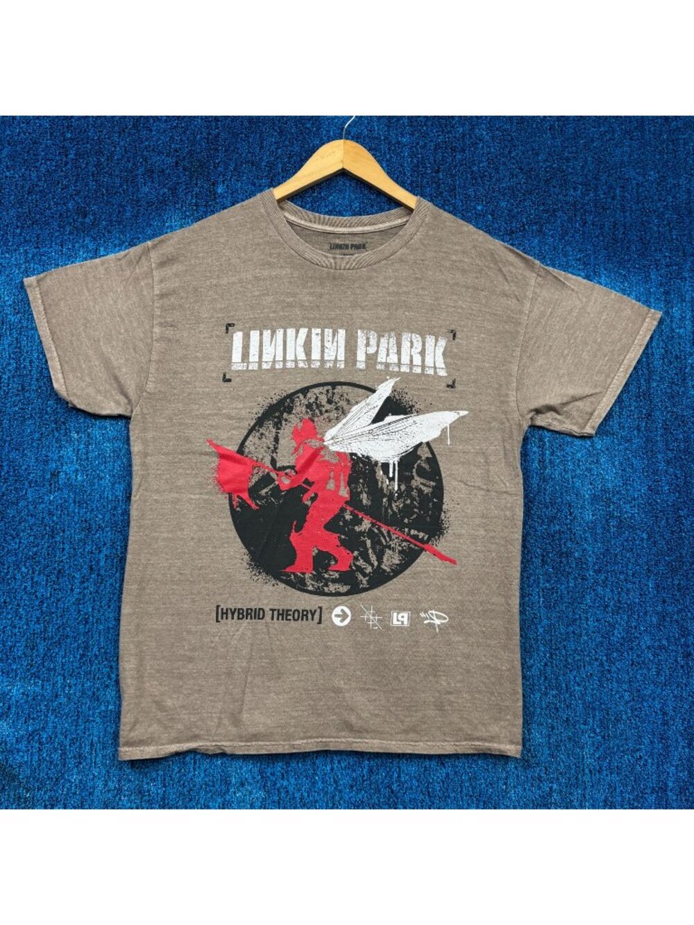 Linkin Park Hybrid Theory Rock Tan T-Shirt Size Large